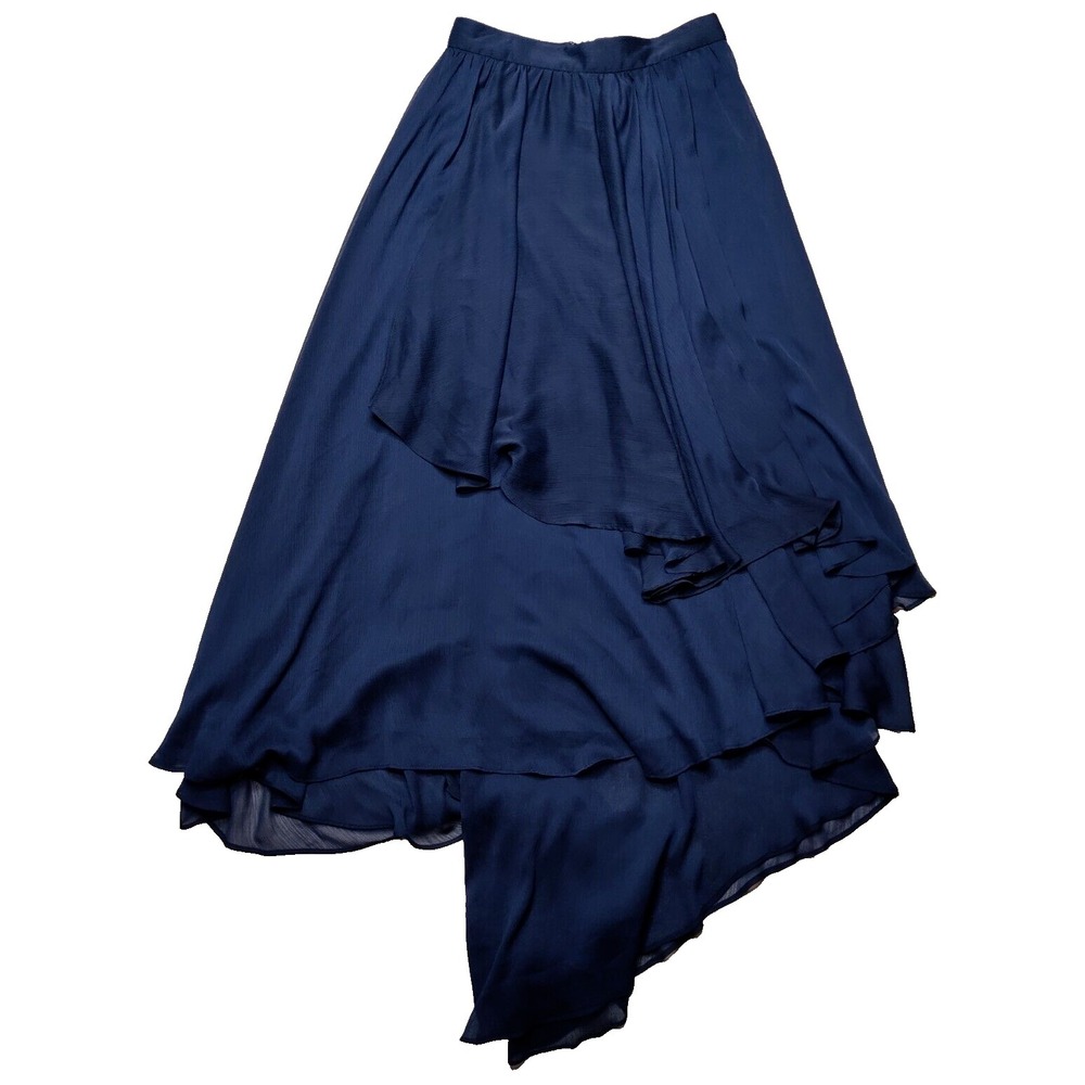 ALICE + OLIVIA BY STACEY BENDET Women Size 0 Sapphire High Low Ruffle Skirt NEW